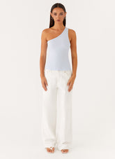 Safiya One Shoulder Top - Blue